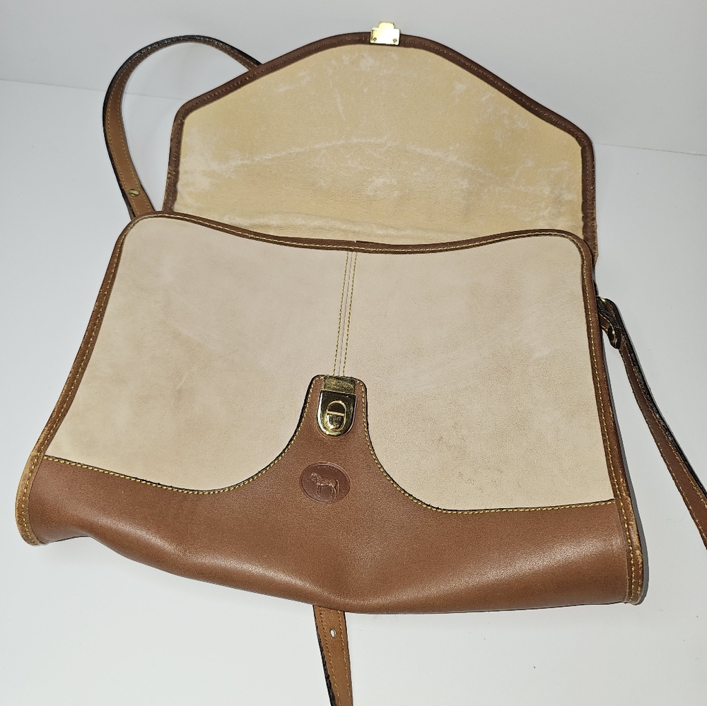 VTG Harness Elegant Tan and Cream Shoulder Bag - Picture 12 of 16